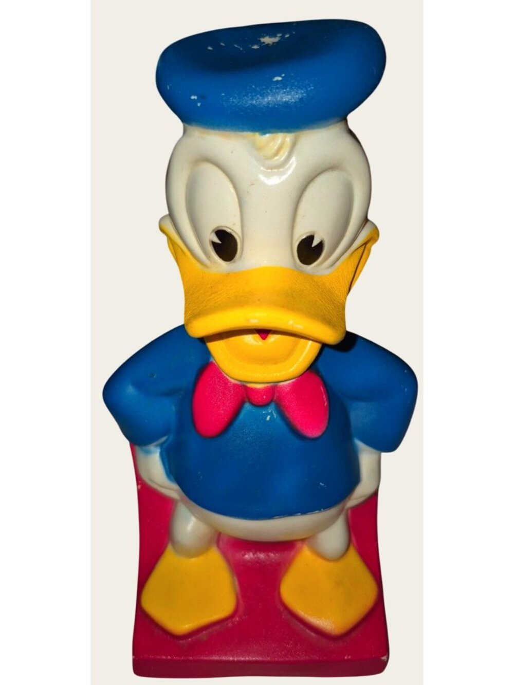 Vintage Donald Duck Rubber Coin Bank Figurine Collectible Toy